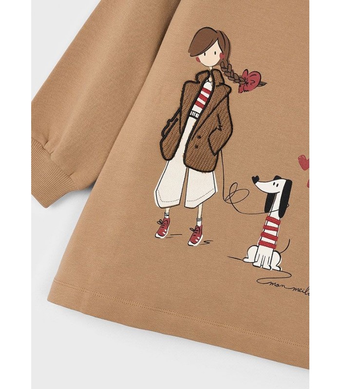 VESTIDO FELPA NIÑA CON PERRO MAYORAL