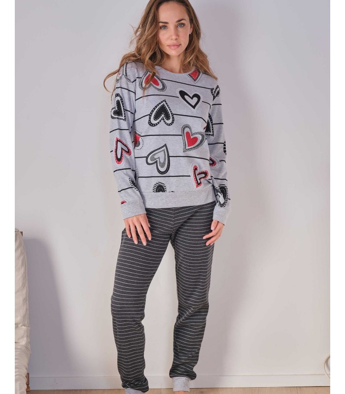 PIJAMA MUJER CORAZONES MASSANA