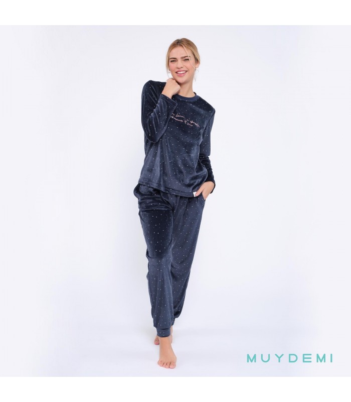 PIJAMA MUJER TERCIOPELO MUYDEMI