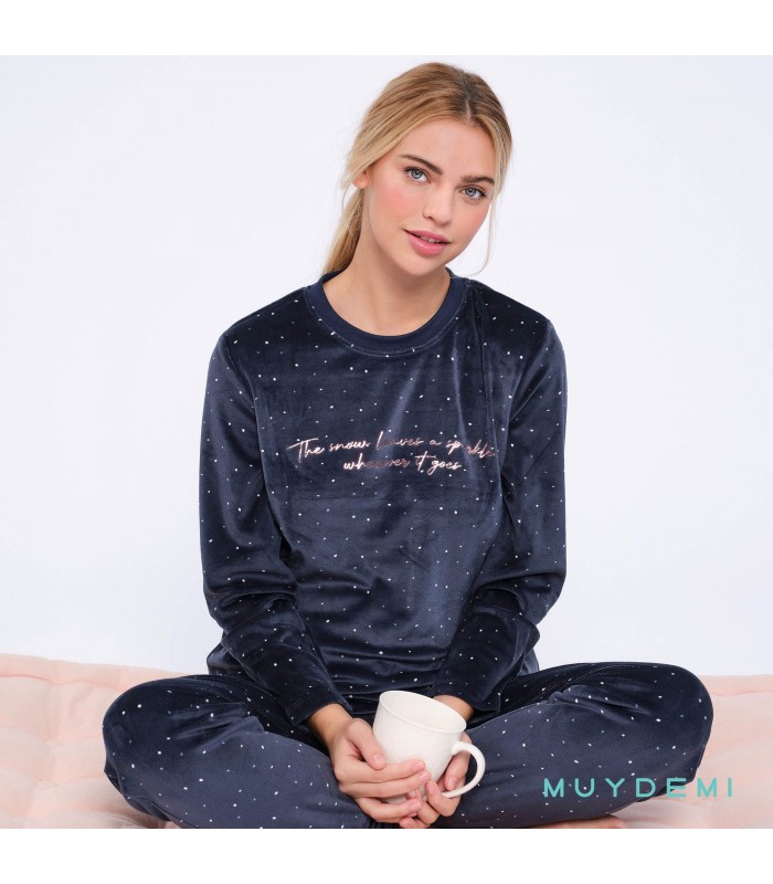 PIJAMA MUJER TERCIOPELO MUYDEMI