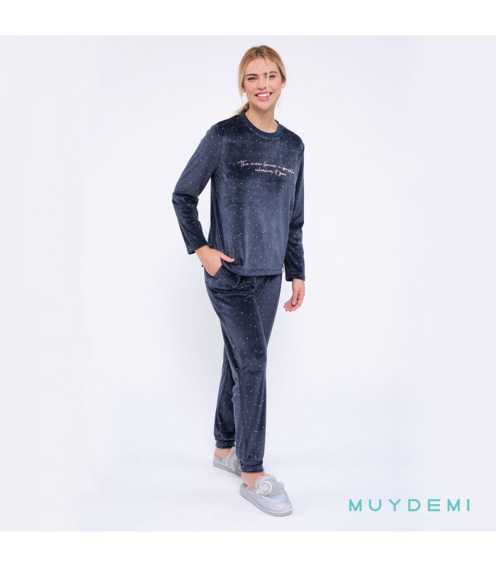 PIJAMA MUJER TERCIOPELO MUYDEMI