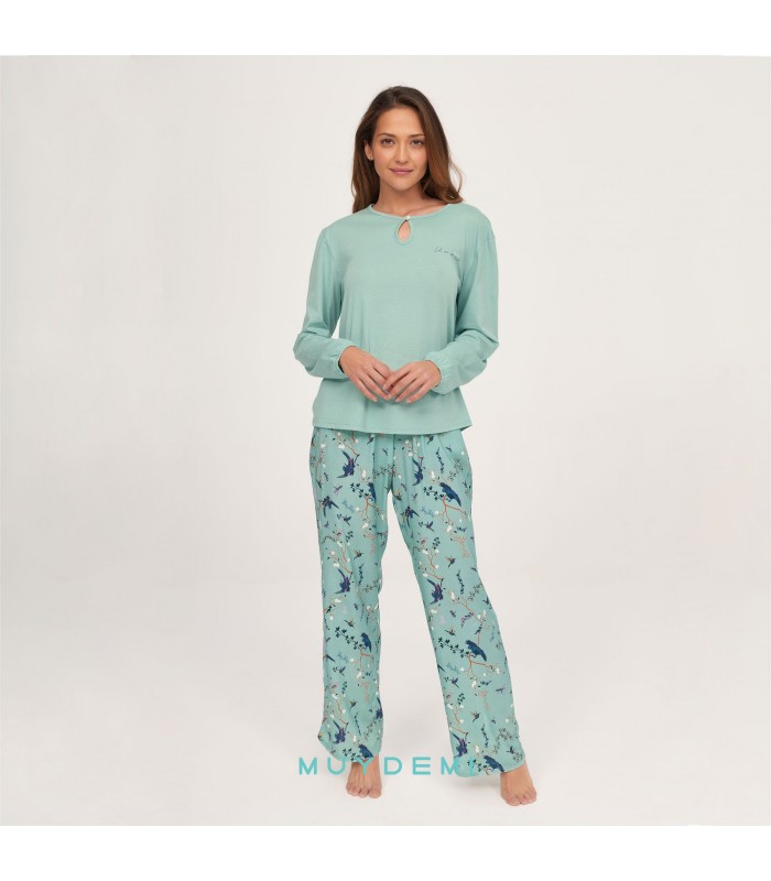 PIJAMA M/L FLORAL MUJER MUYDEMI
