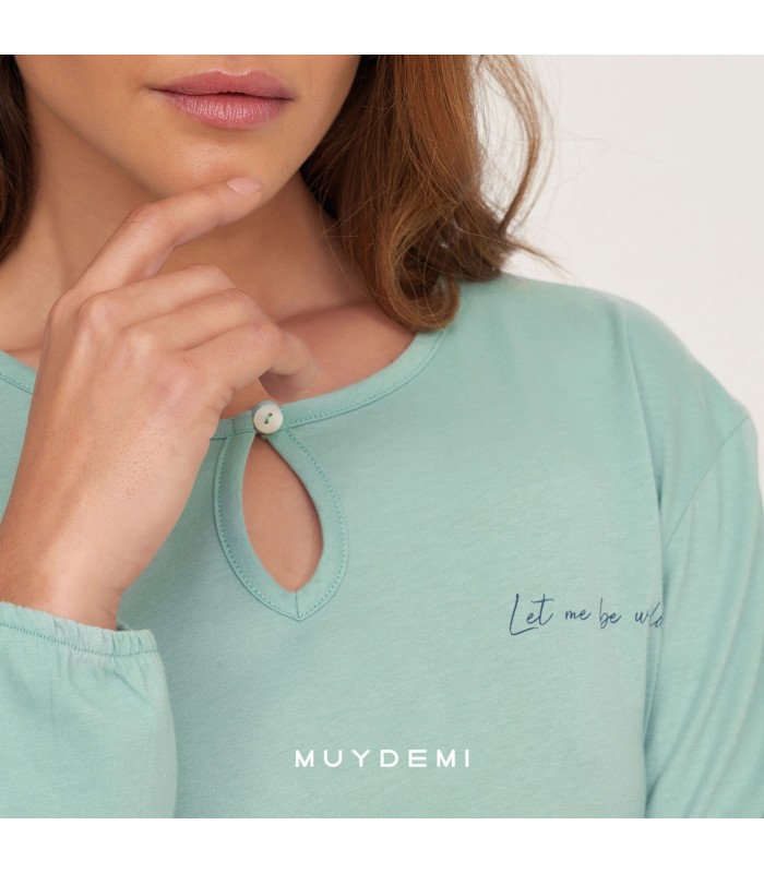 PIJAMA M/L FLORAL MUJER MUYDEMI