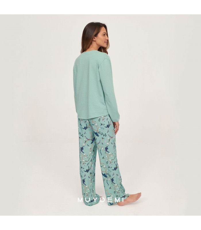 PIJAMA M/L FLORAL MUJER MUYDEMI