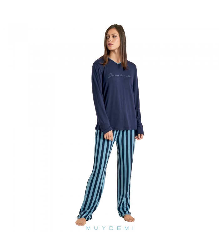 PIJAMA MUJER RAYAS MUYDEMI