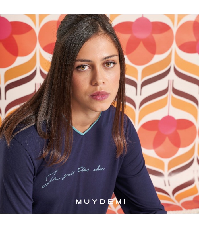 PIJAMA MUJER RAYAS MUYDEMI