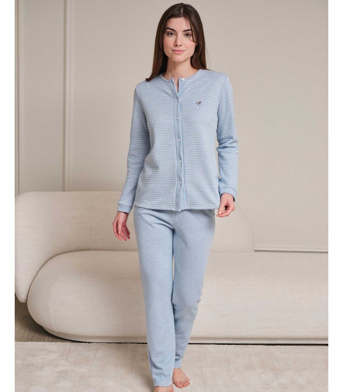 PIJAMA MUJER ABIERTO JACQUARD MASSANA