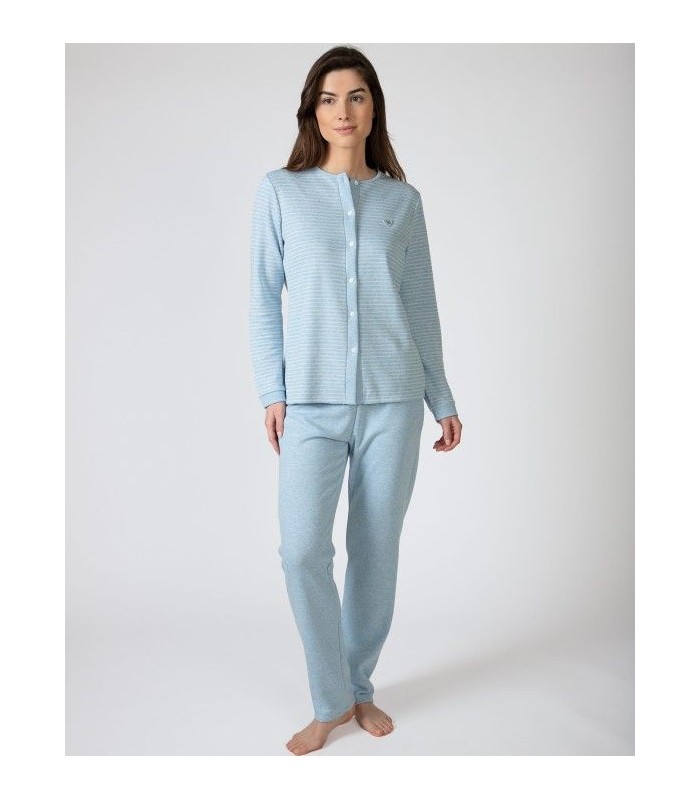 PIJAMA MUJER ABIERTO JACQUARD MASSANA