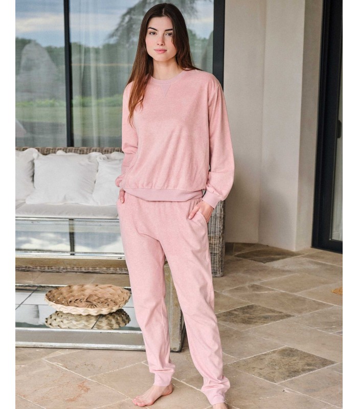 PIJAMA MUJER LISO TERCIOPELO MASSANA