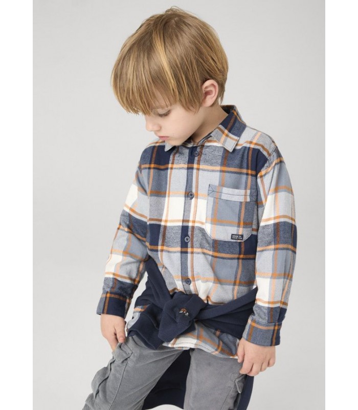 SOBRE CAMISA NIÑO CUADROS FORRADA