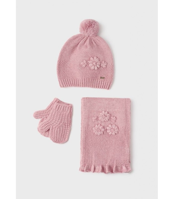 CONJUNTO GORRA BUFANDA Y MANOPLAS BEBÉ NIÑA MAYORAL