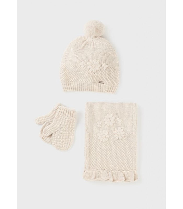 CONJUNTO GORRA BUFANDA Y MANOPLAS BEBÉ NIÑA MAYORAL