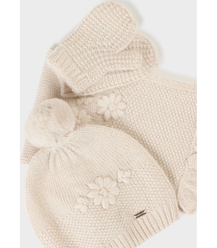 CONJUNTO GORRA BUFANDA Y MANOPLAS BEBÉ NIÑA MAYORAL