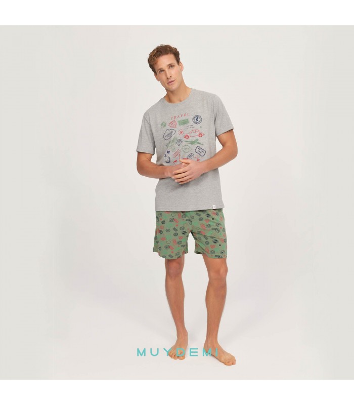 PIJAMA HOMBRE M/C TRAVEL MUYDEMI