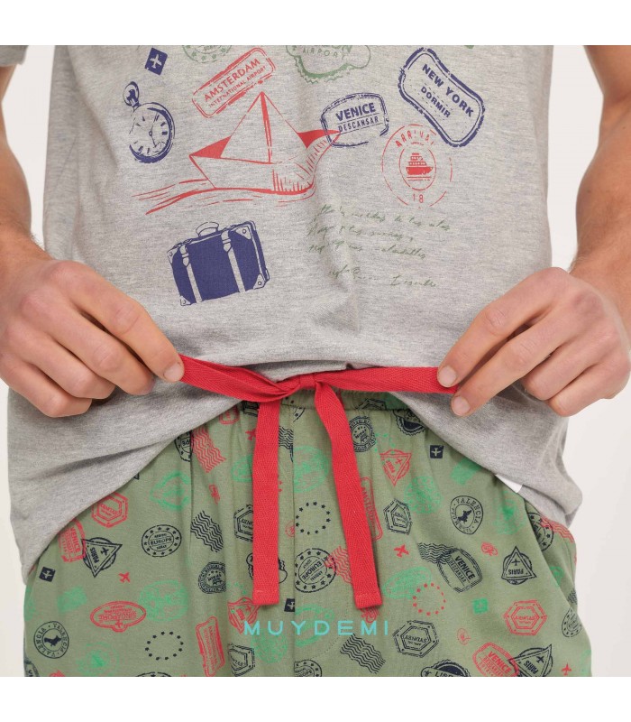 PIJAMA HOMBRE M/C TRAVEL MUYDEMI