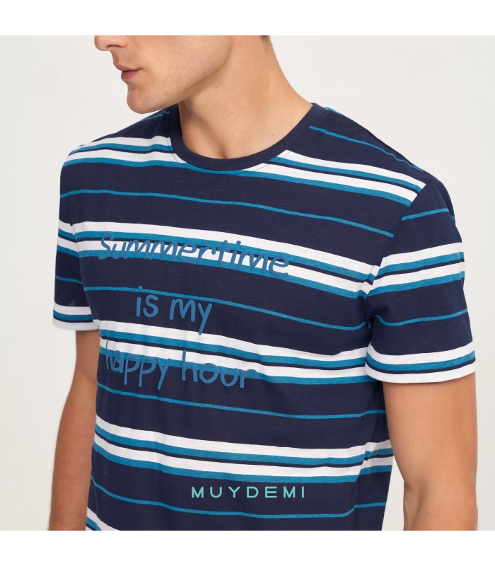PIJAMA HOMBRE M/C RAYAS MUYDEMI