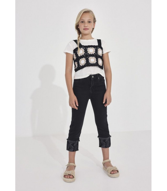 PANTALÓN TEJANO CROPPED NIÑA MAYORAL