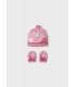 CONJUNTO GORRO MANOPLAS BEBÉ NIÑA