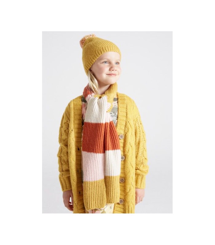 CONJUNTO BUFANDA GORRO NIÑA RAYAS
