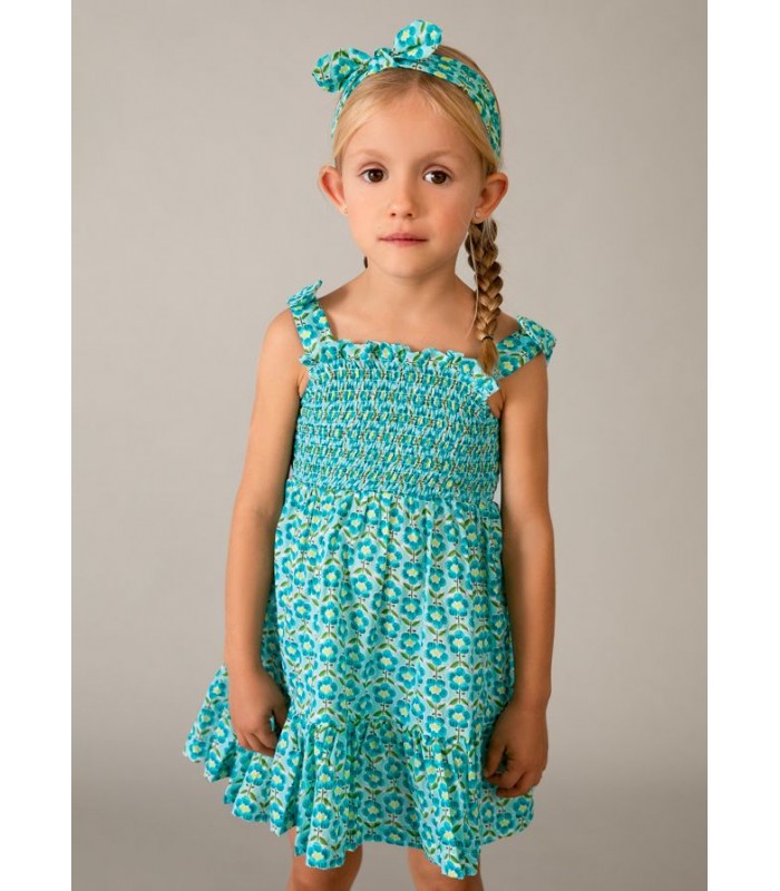 VESTIDO FLOR CON BANDA NIÑA MAYORAL