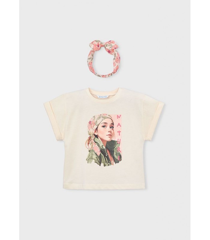 CAMISETA CON BANDA NATURE NIÑA MAYORAL