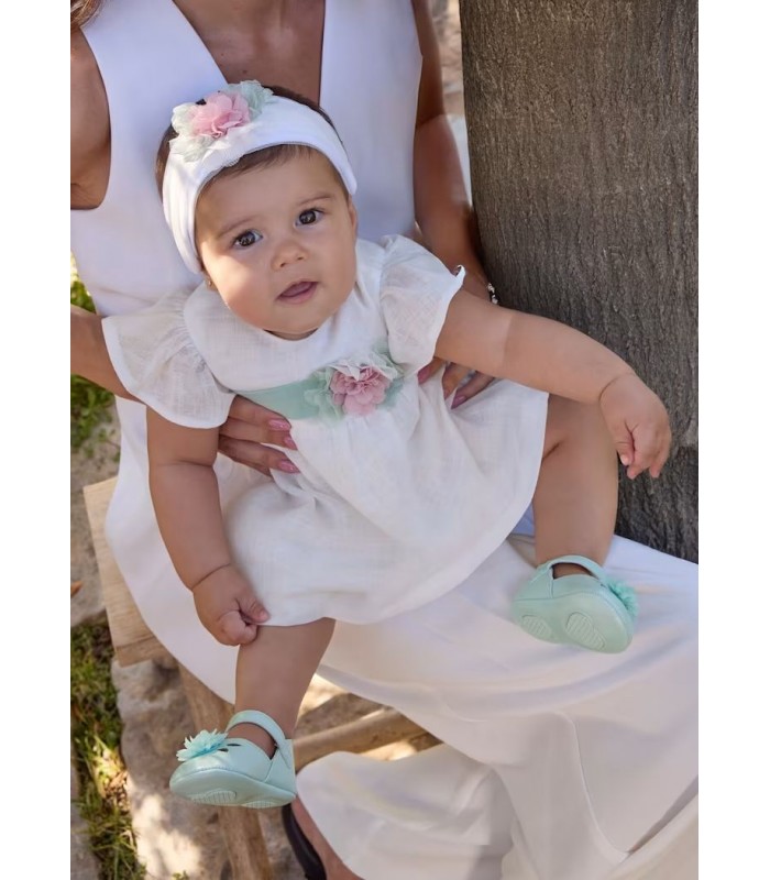 VESTIDO FAJÍN FLORAL CEREMONIA BEBÉ NIÑA MAYORAL