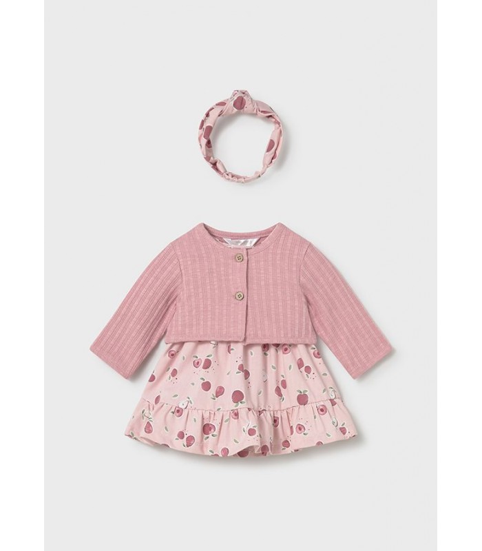 CONJUNTO TRES PIEZAS VESTIDO BEBÉ NIÑA MAYORAL