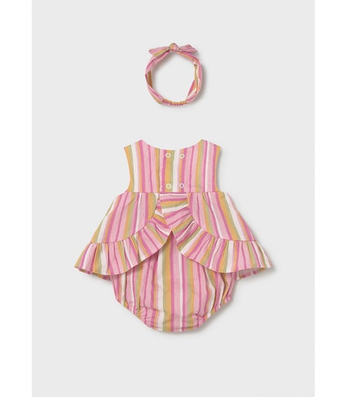 VESTIDO RAYAS CON DIADEMA BEBÉ NIÑA MAYORAL