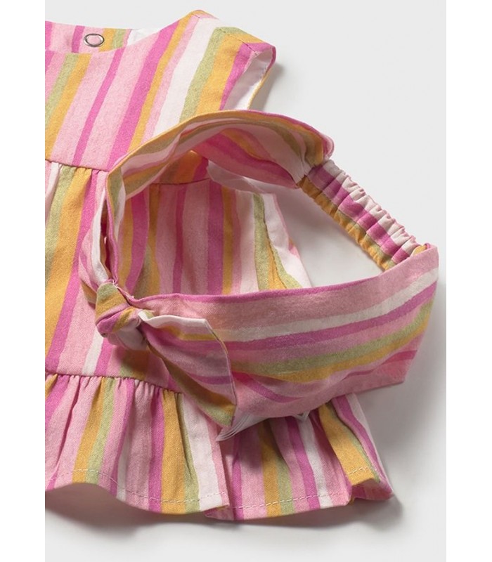 VESTIDO RAYAS CON DIADEMA BEBÉ NIÑA MAYORAL