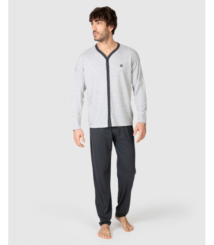 PIJAMA LARGO HOMBRE MICRO ESTAMPADO MASSANA