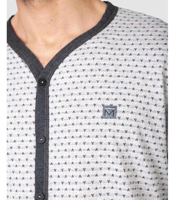 PIJAMA LARGO HOMBRE MICRO ESTAMPADO MASSANA