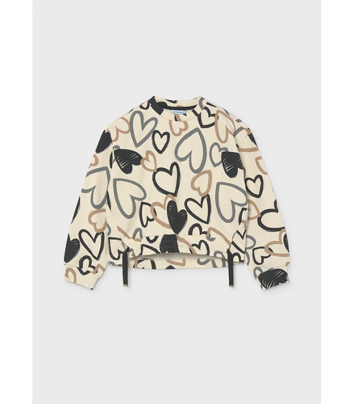 SUDADERA ESTAMPADA CORAZONES CHICA MAYORAL
