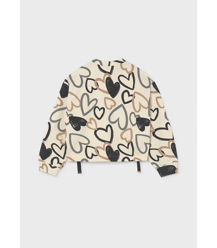 SUDADERA ESTAMPADA CORAZONES CHICA MAYORAL