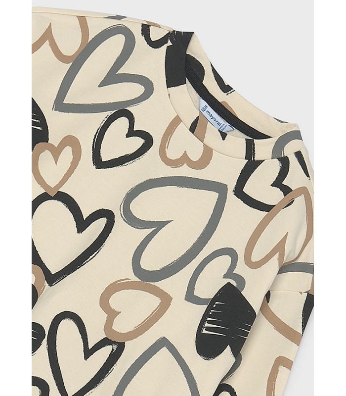 SUDADERA ESTAMPADA CORAZONES CHICA MAYORAL