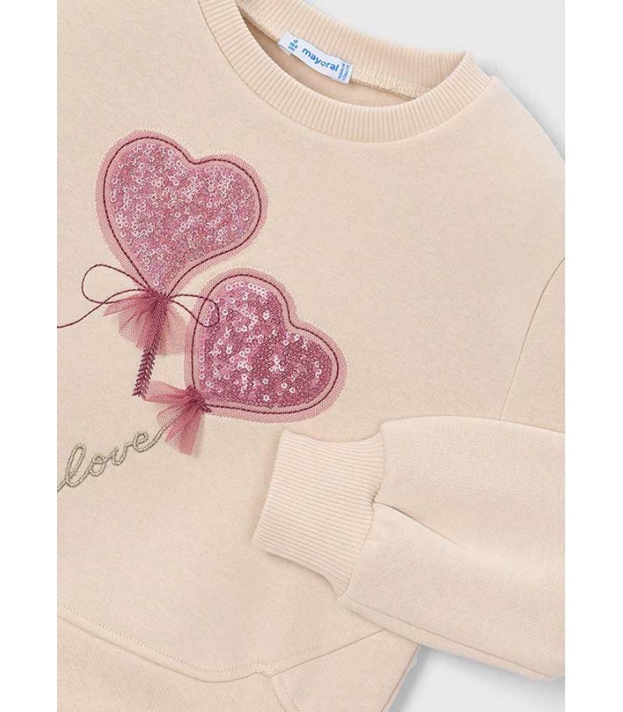 SUDADERA CORAZONES NIÑA MAYORAL