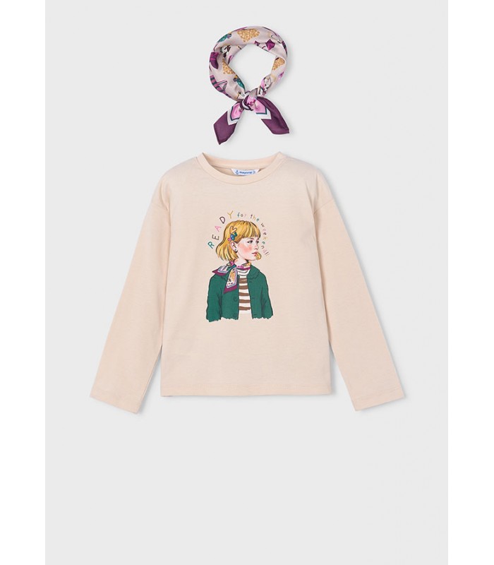 CAMISETA CON PAÑUELO NIÑA MAYORAL