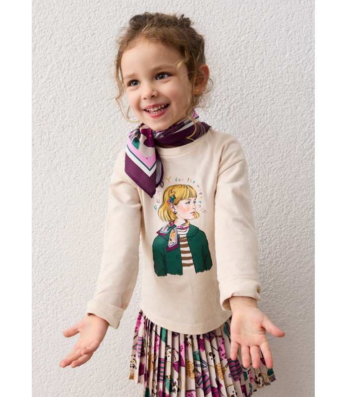 CAMISETA CON PAÑUELO NIÑA MAYORAL