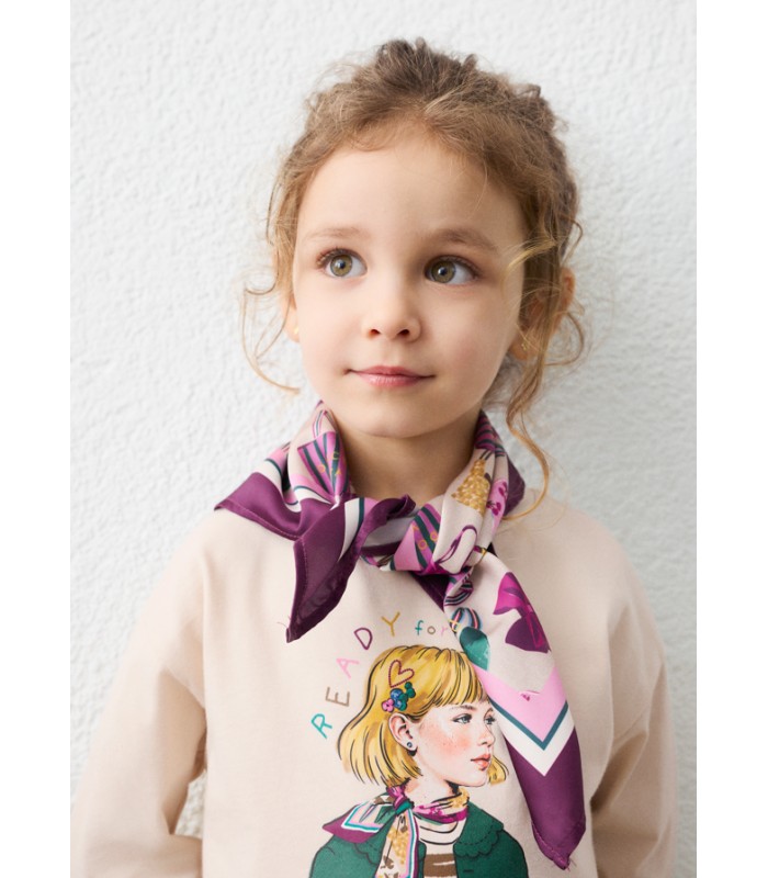 CAMISETA CON PAÑUELO NIÑA MAYORAL