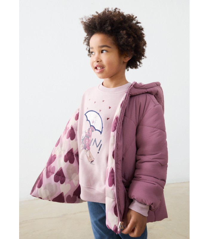 CHAQUETÓN REVERSIBLE CORAZONES NIÑA MAYORAL