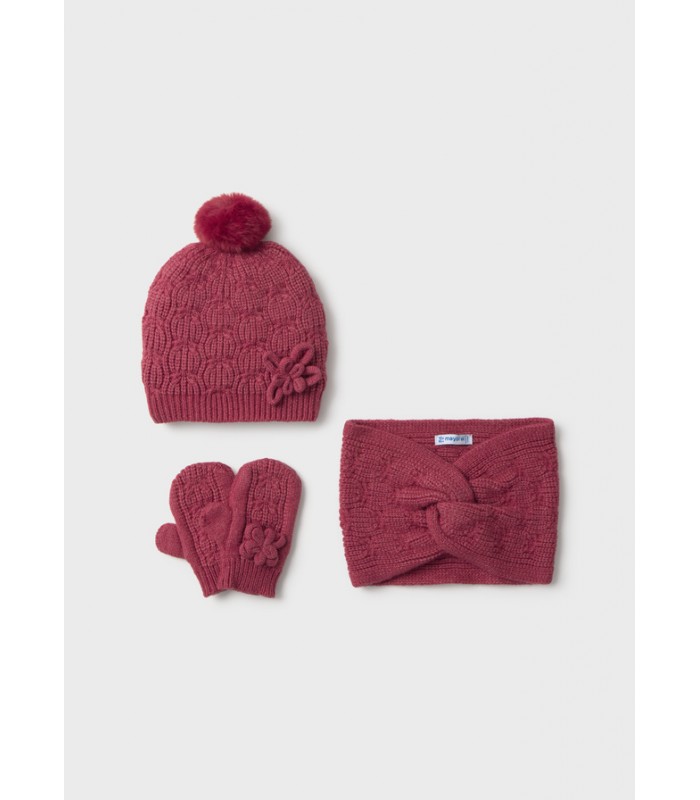 CONJUNTO GORRO CUELLO Y MANOPLAS BEBÉ NIÑA MAYORAL