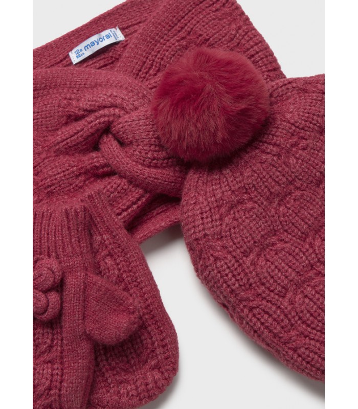 CONJUNTO GORRO CUELLO Y MANOPLAS BEBÉ NIÑA MAYORAL