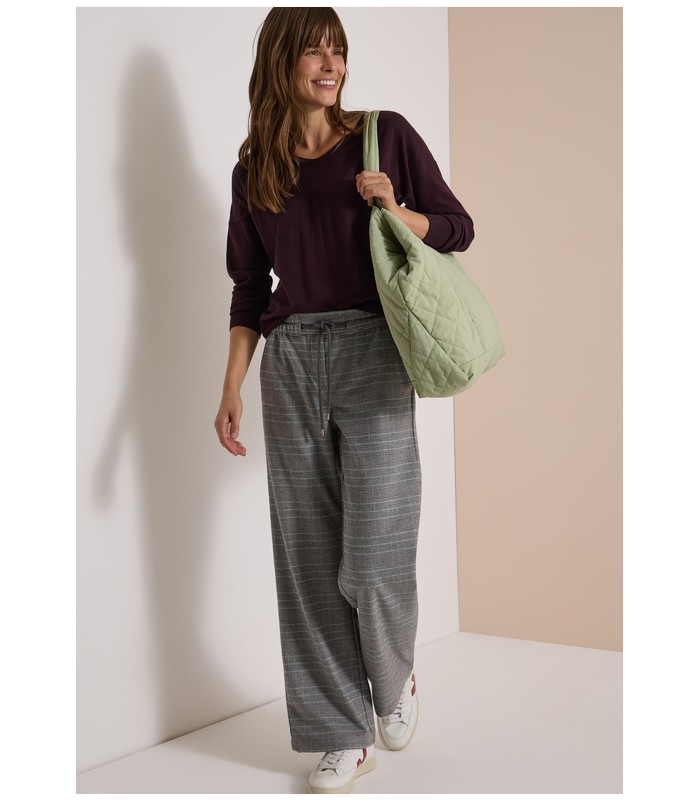 PANTALÓN CUADROS ANCHO MUJER CECIL