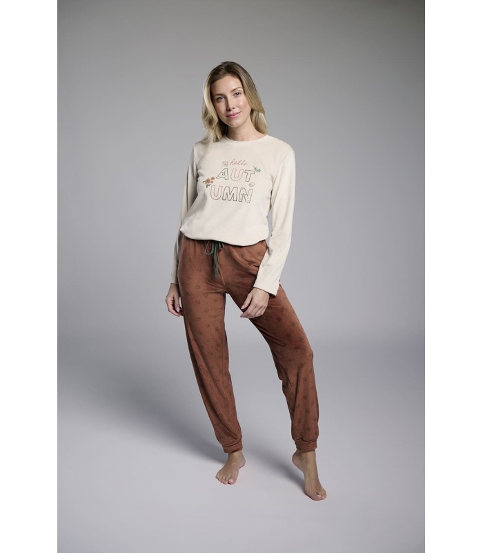 PIJAMA MUJER MICRO CORALINA HELLO AUTUMN MUYDEMI