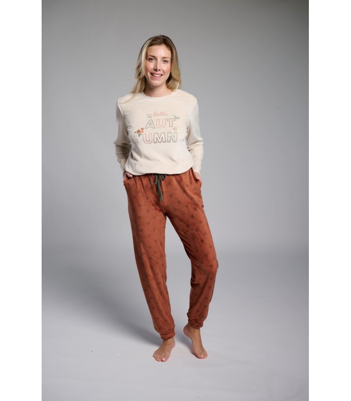 PIJAMA MUJER MICRO CORALINA HELLO AUTUMN MUYDEMI