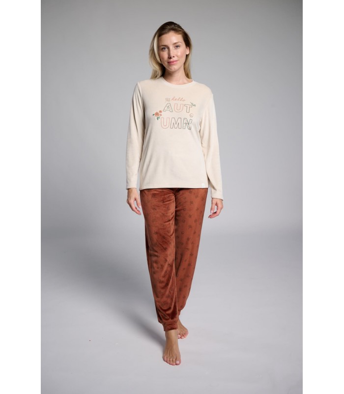 PIJAMA MUJER MICRO CORALINA HELLO AUTUMN MUYDEMI