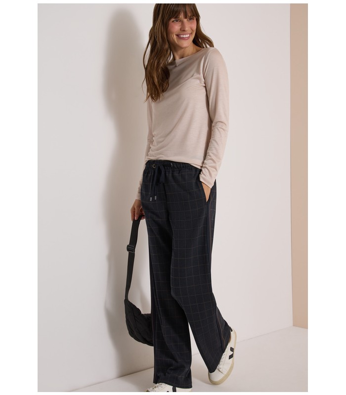PANTALÓN CUADROS ANCHO MUJER CECIL